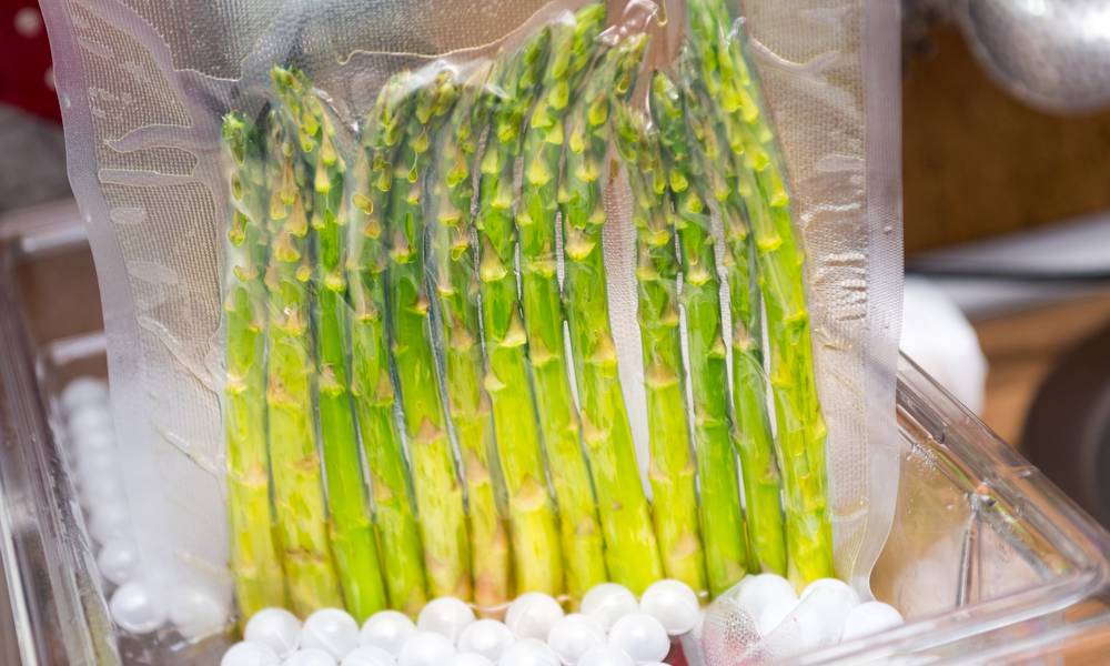 Sous vide asparagus has the perfect tender texture, retains its vibrant green color, and tastes heavenly.