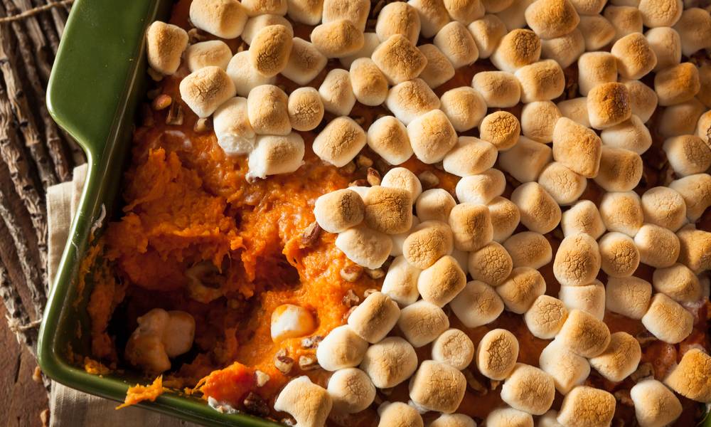 Sous vide sweet potatoes can be an excellent dessert, too, when topped with melted marshmallow.