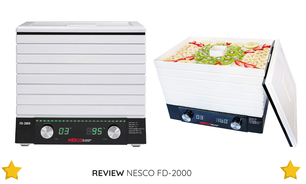 The NESCO FD-2000 is a great option if you want a digital food dehydrator with a large tray capacity.