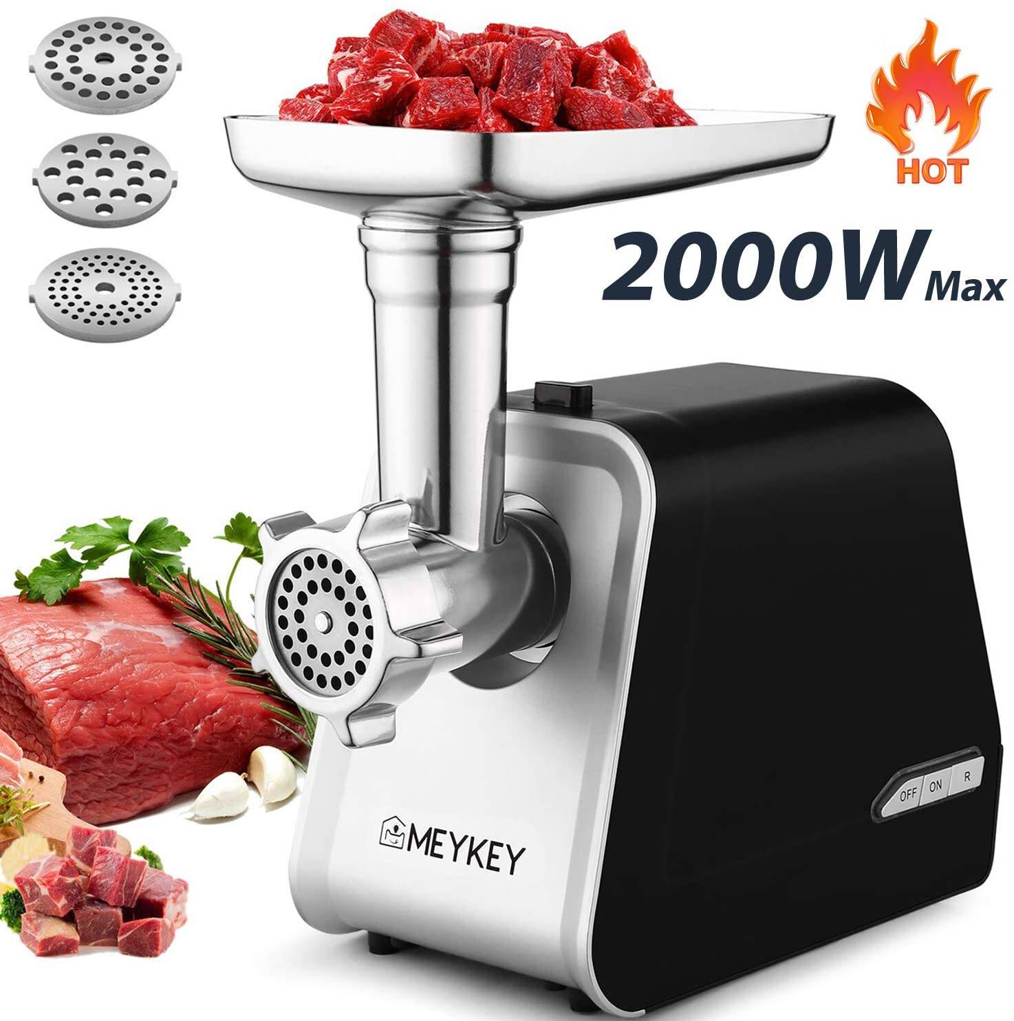 LHS Manual Meat Grinder, Heavy Duty Meat Mincer Sausage Stuffer, 3-in-1  Hand Grinder with Stainless Steel Blades for Meat, Sausage, Cookies, Easy  to