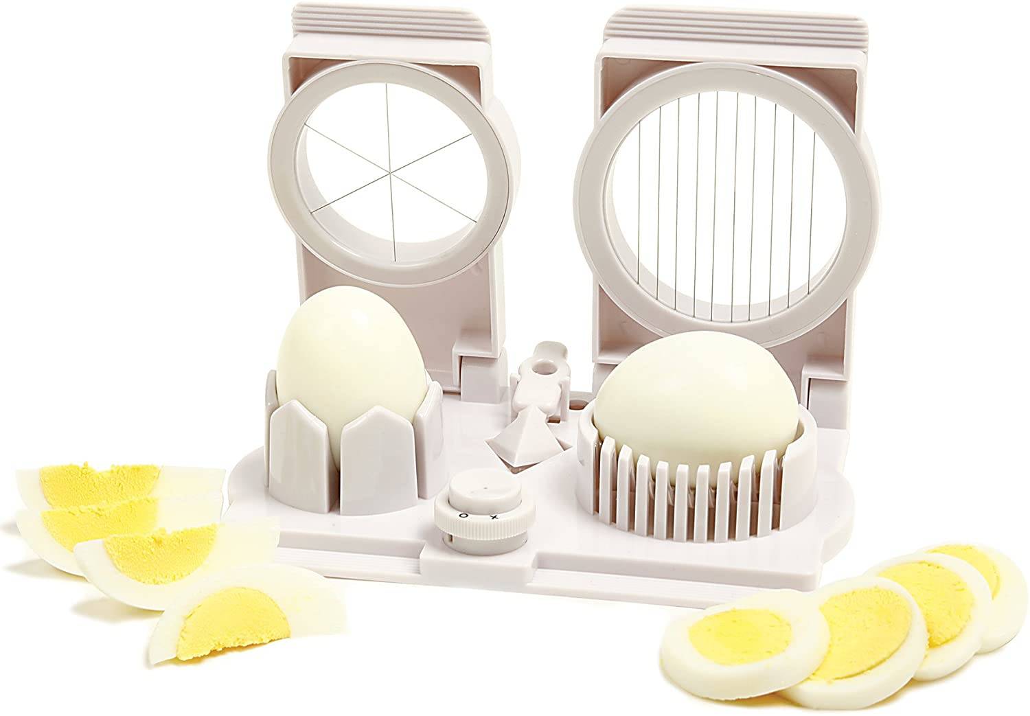 Egg Slicer Dicer For Hard Boiled Eggs Stainless Steel Blades Cutter Tool  With Rotating Base Multifunction Kitchen Creative Gadge - AliExpress
