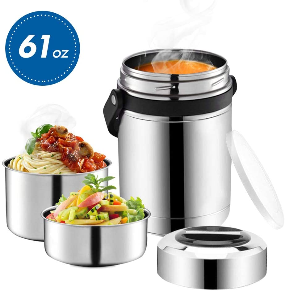 MAXSO 2 Pack Vacuum Insulated Food Jar Hot Food Containers Thermos 23.7 oz  17oz