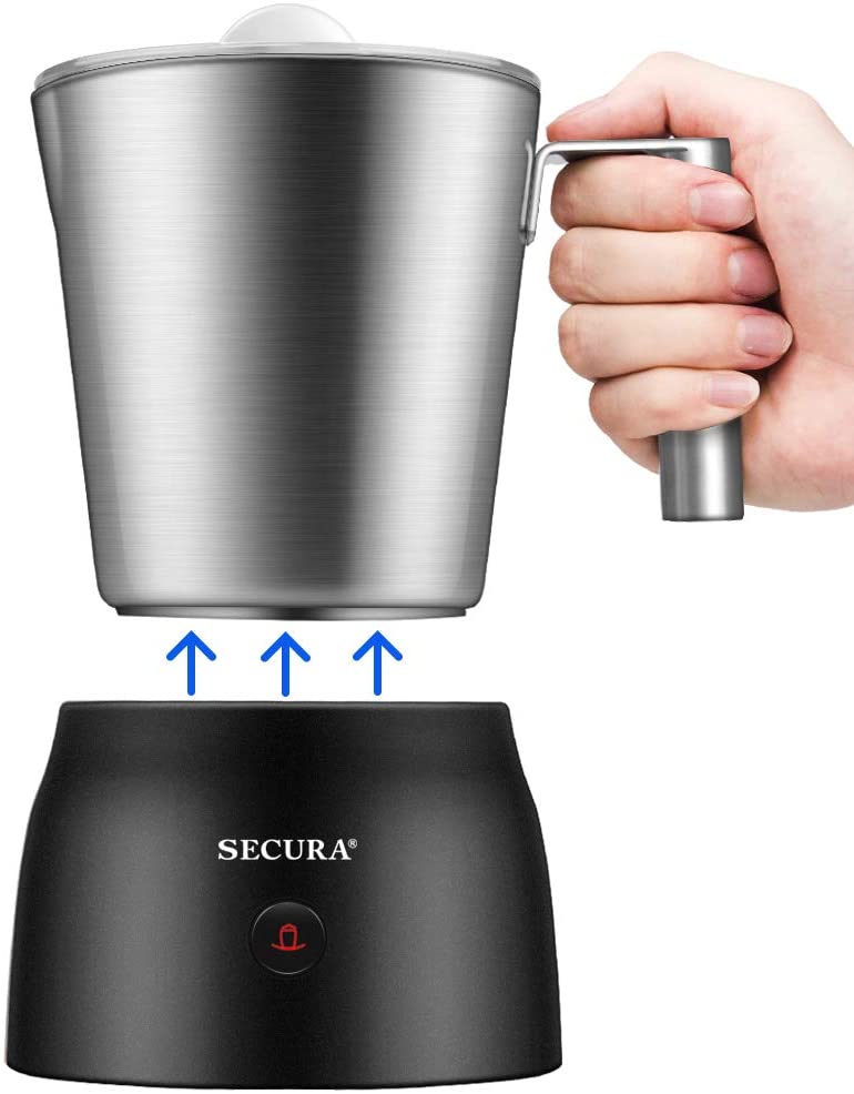 2023 New Secura Detachable Milk Frother and Steamer, 17oz Electric Milk  Warmer 4-in-1 Hot/Cold Foam Maker for Latte