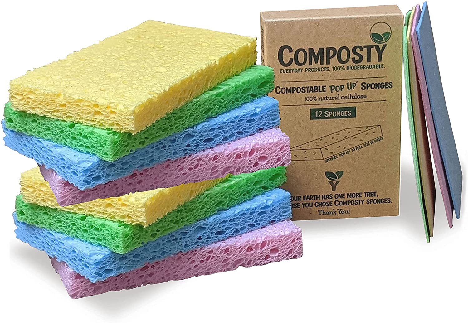 MAVGV Kitchen Cleaning Sponges 24 Pack Eco Non-Scratch for Dish Scrub Sponges