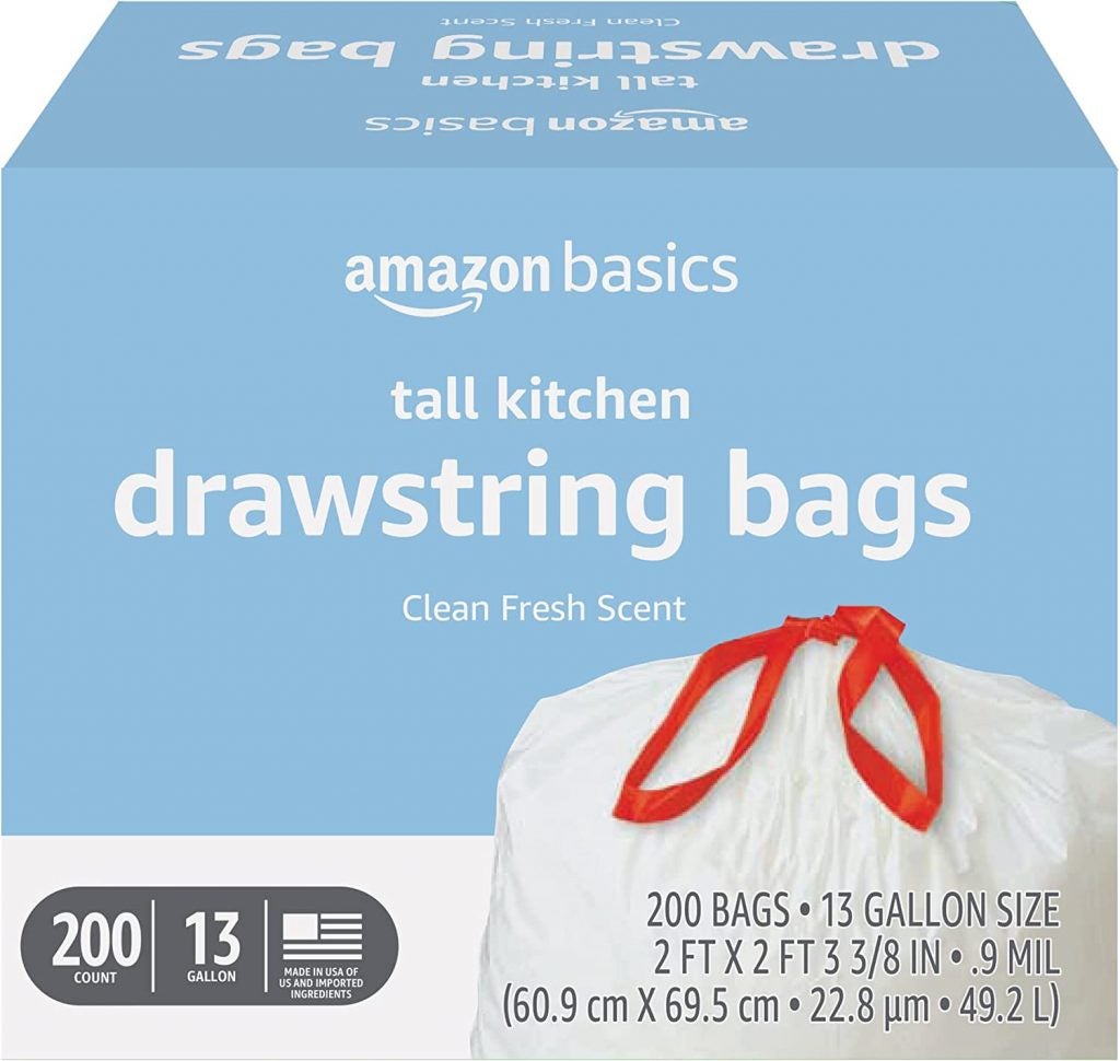 Kitchen Trash Bags, Handle Tie (13 Gal) Hippo Sak, Kitchen